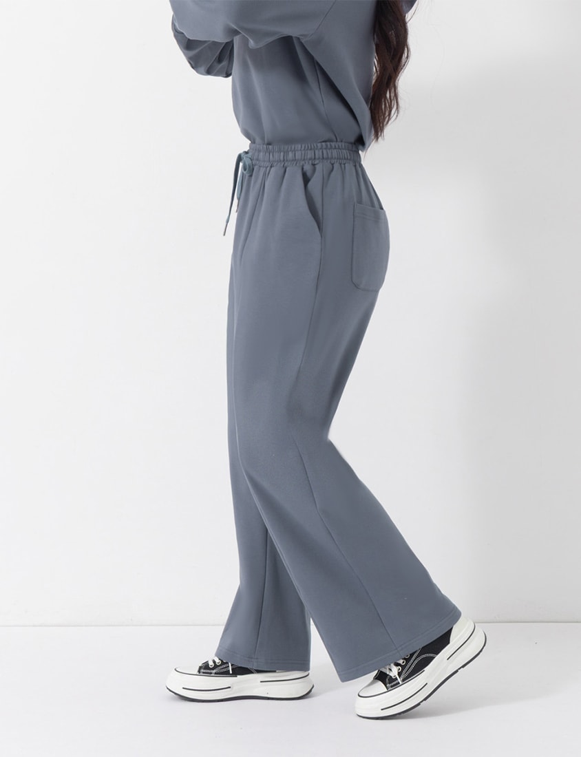 Comfort Deodorizing Brushed Lined Elastic Waist Plus Size Wide Leg Pants