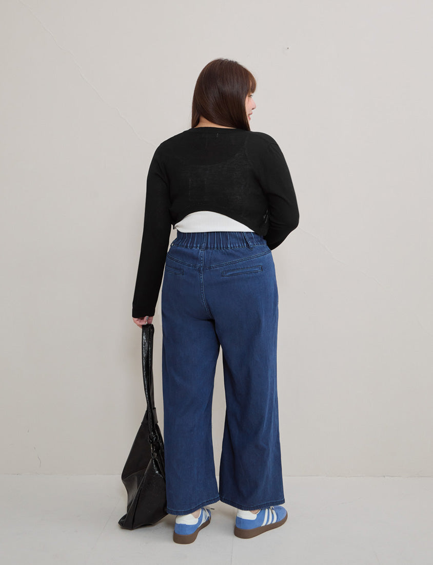 Semi Sheer Hem Plus Size Knit Cardigan