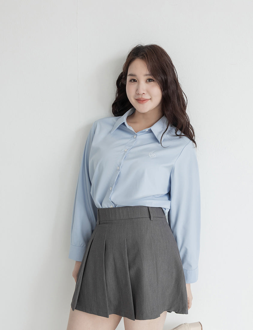 Sweet Preppy Pleated Plus Size Skort