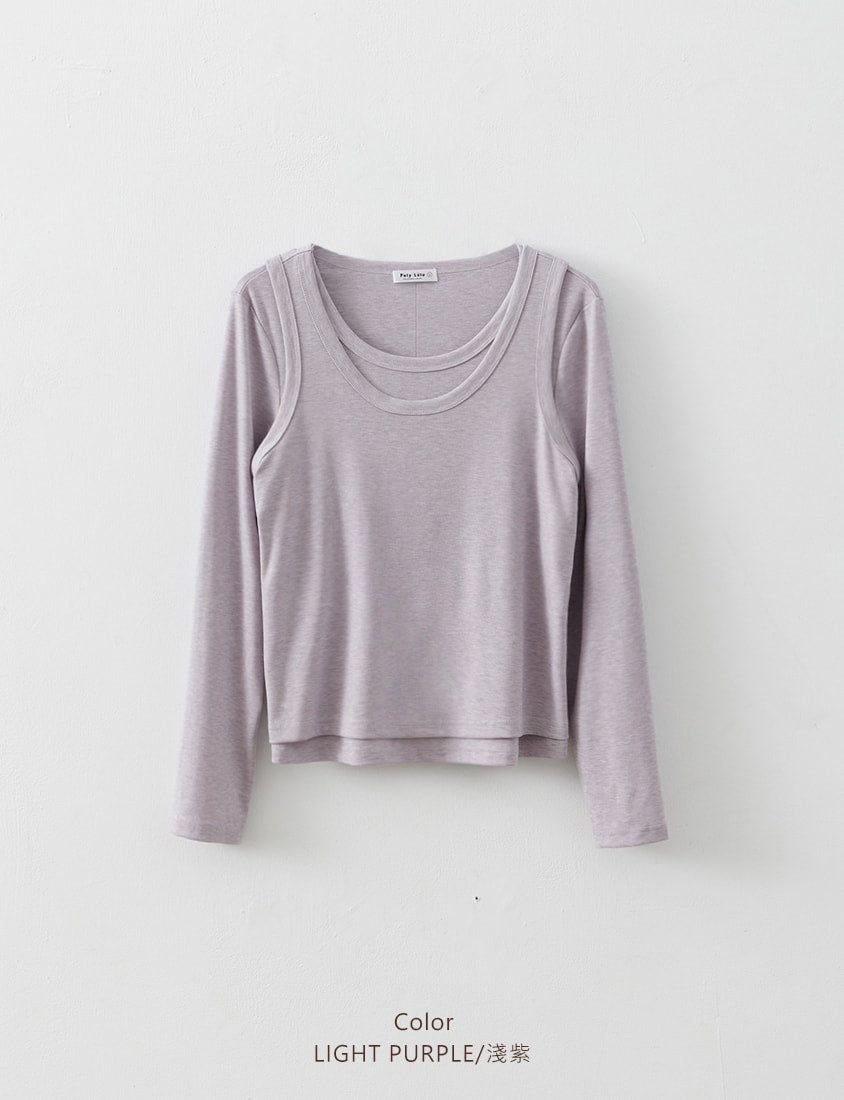 Soft Tencel Wool Plus Size Two-Piece Top (With Inner Top)
