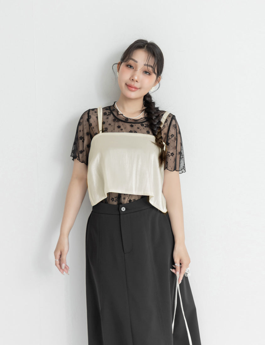 MISS. Sheen Satin Layering Plus Size Cami Vest