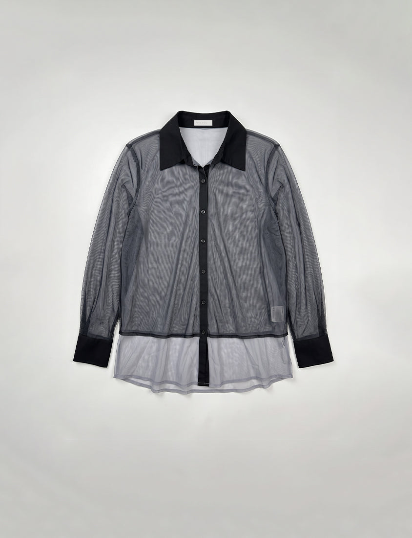 MISS. Japanese-Inspired Ethereal Sheer Layered Plus Size Shirt