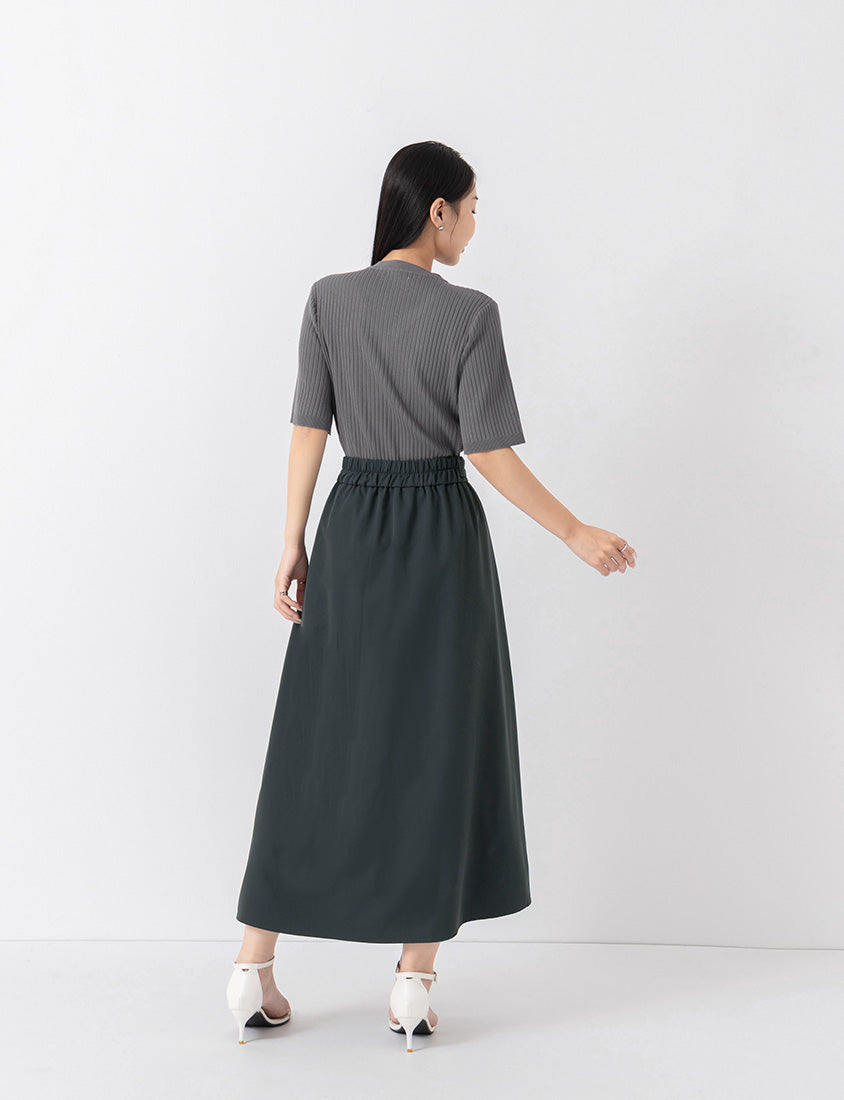 MISS. Tailored Pleated Suit Plus Size Maxi Skirt