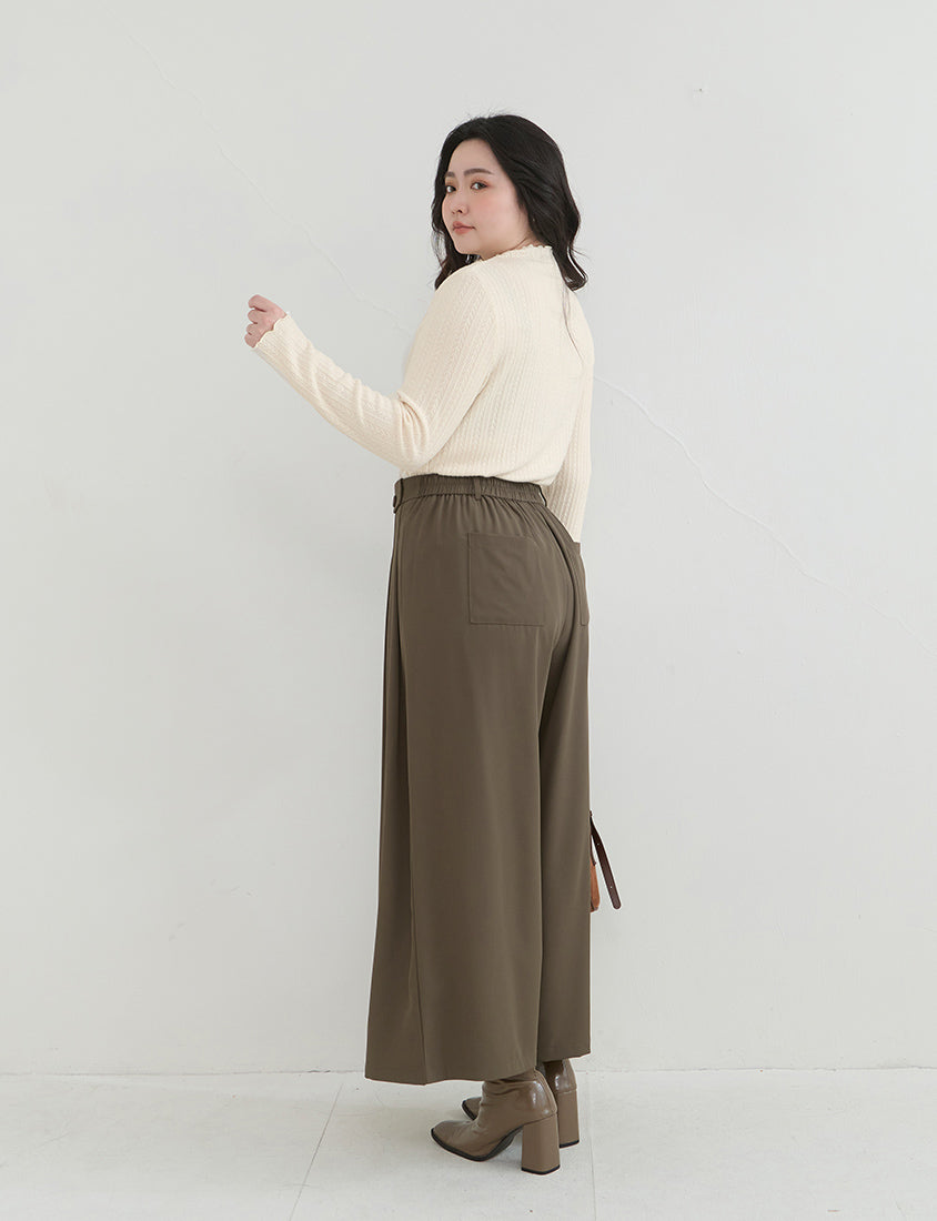 Soft Cable Knit Ribbed Rolled Edges Long Sleeve Plus Size Top