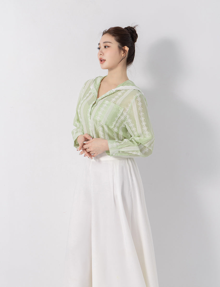 Japanese Style Semi-Sheer Lace Hooded Plus Size Jacket