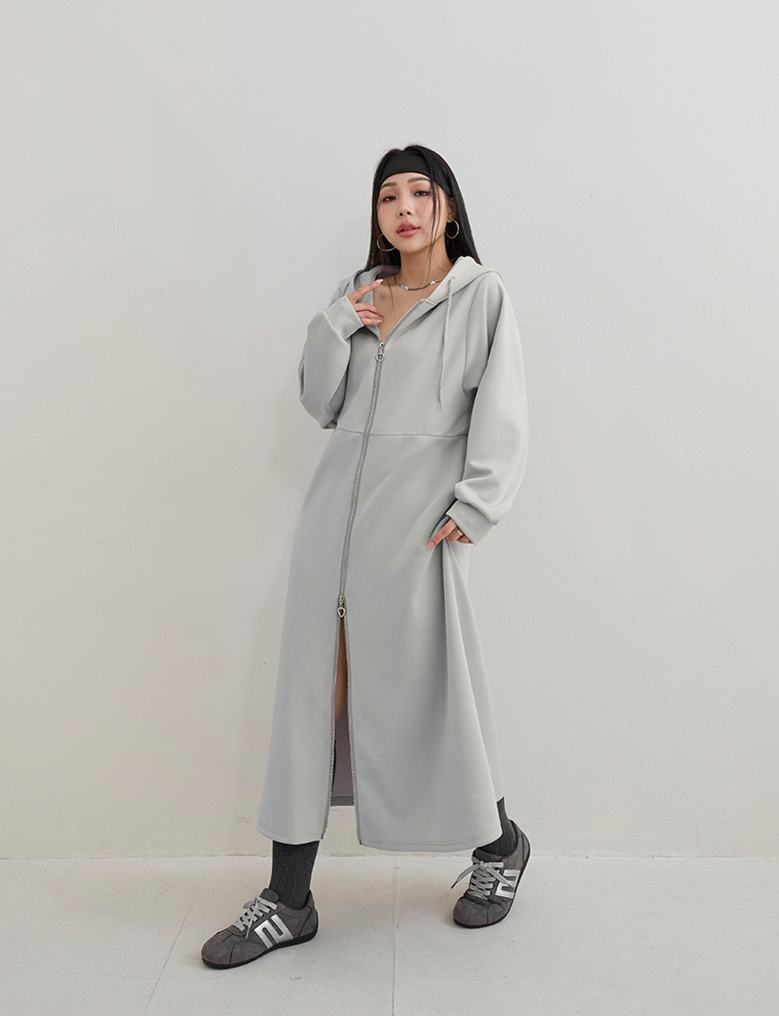 MUA! Heart Double-Zip Plus Size Hooded Maxi Dress