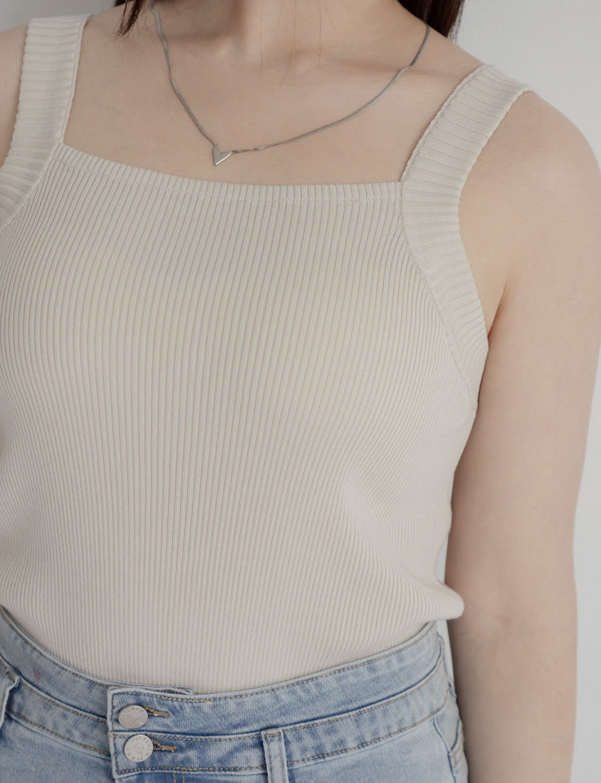 MISS. Ice Silk Lyocell Bra Bulges Support Knit Plus Size Tank Top