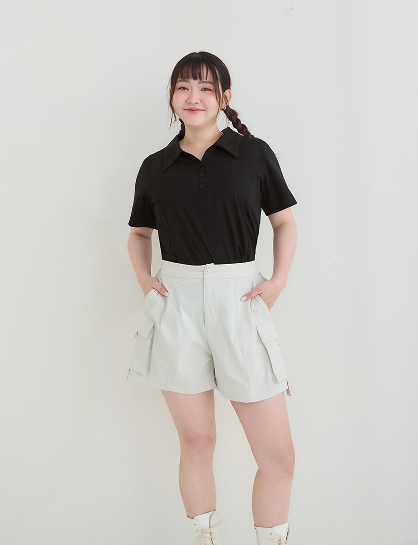 Cooling Slim Fit Polo Plus Size Top