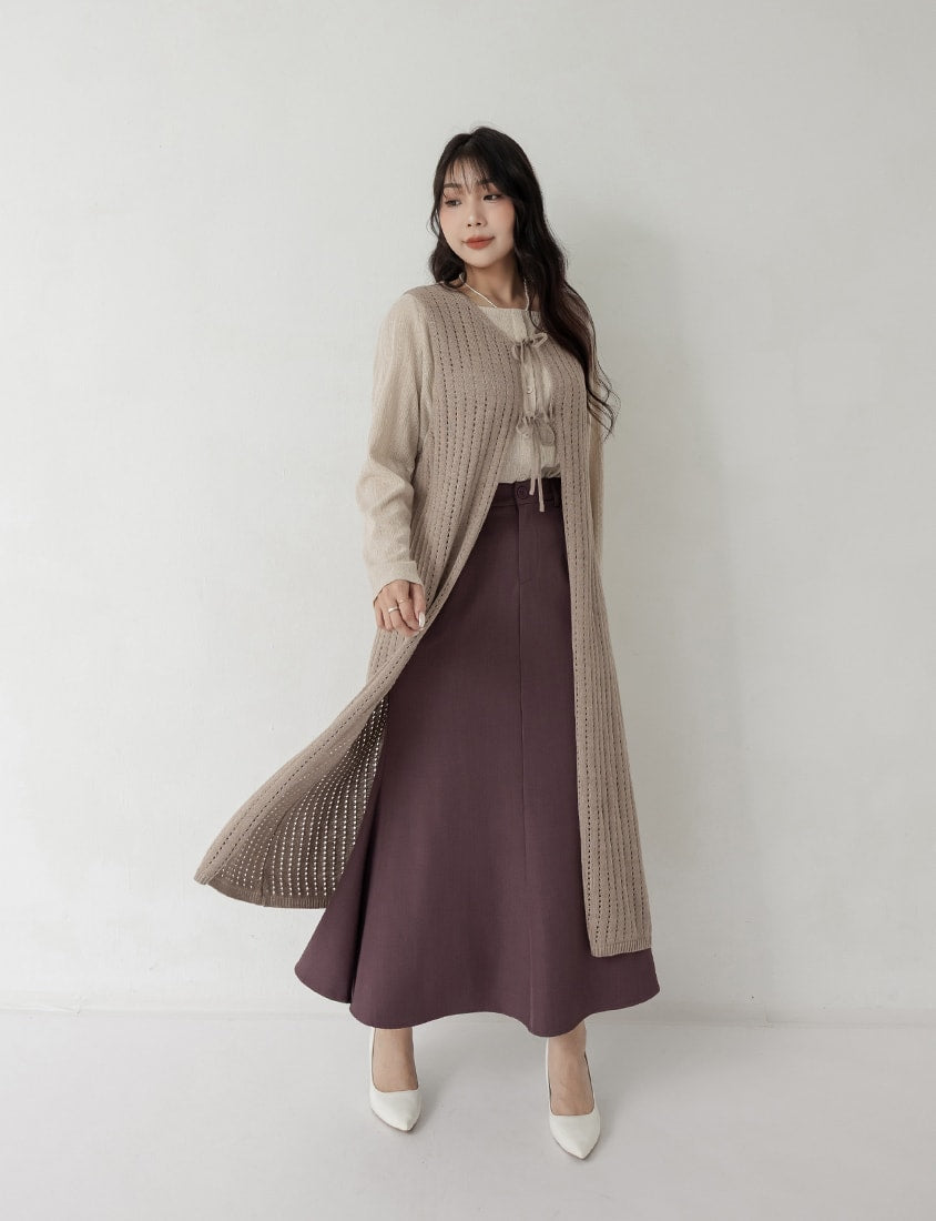 MISS. 2-Way Convertible Hollow Plus Size Long Knit Vest