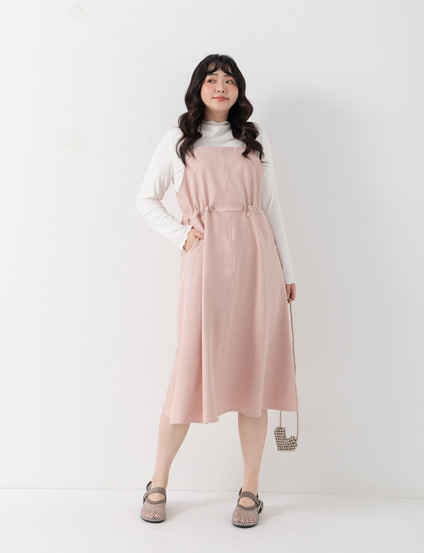 Adjustable Heart Button Strap Plus Size Maxi Dress