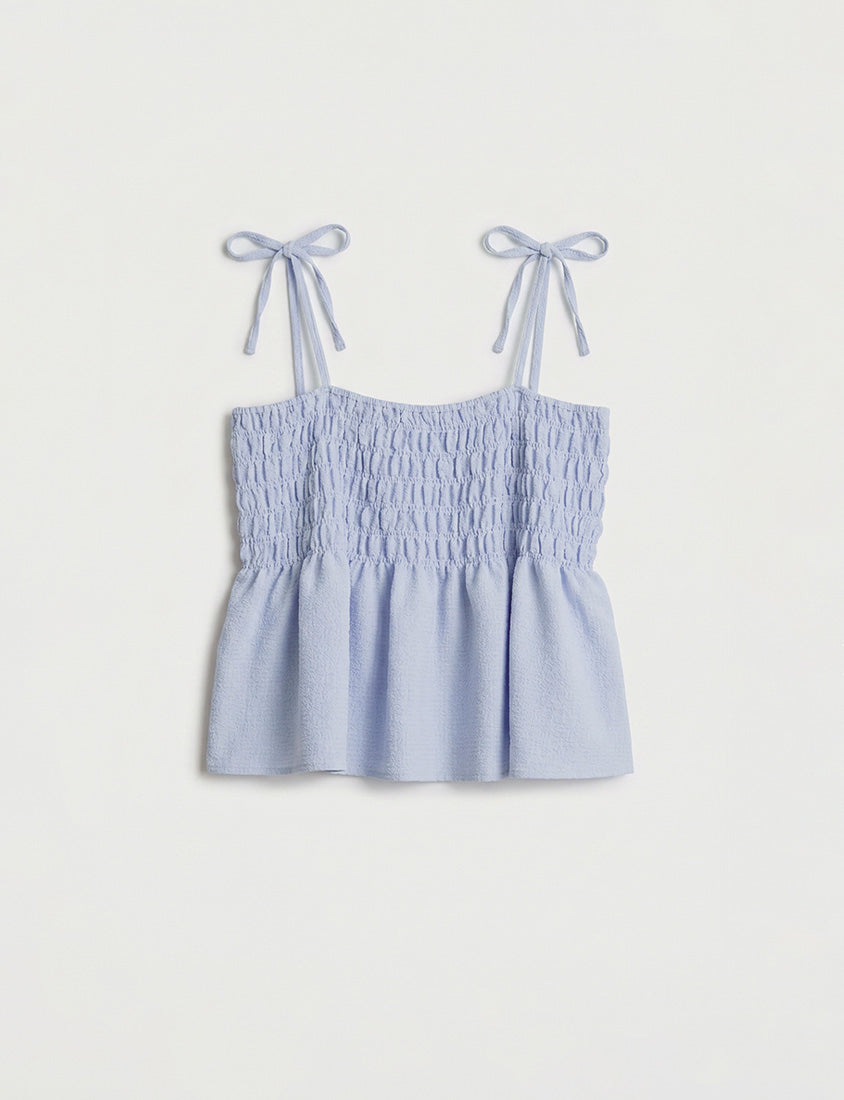 Cute Stretch Crinkled Tie Front Plus Size Layering Cami Vest