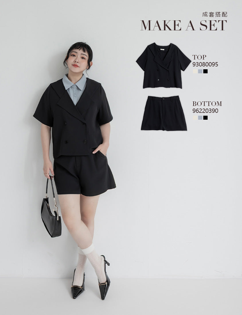 MISS. Silky Cooling Sailor Collar Plus Size Blazer