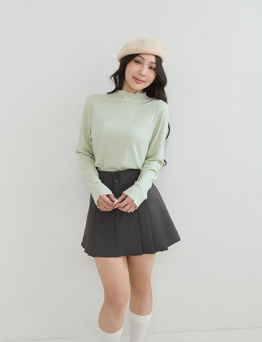 Slimming A-Line Pleated Plus Size Mini Skirt