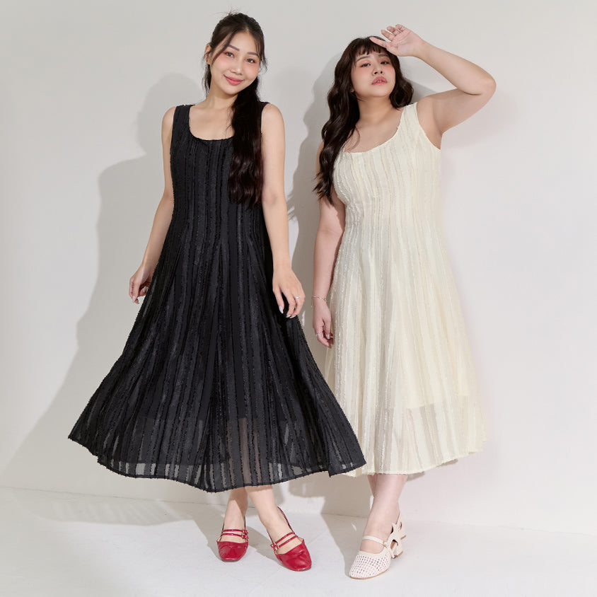 Pear-Shaped Friendly! Perfect Fit Jacquard Elegant Plus Size Maxi Dress