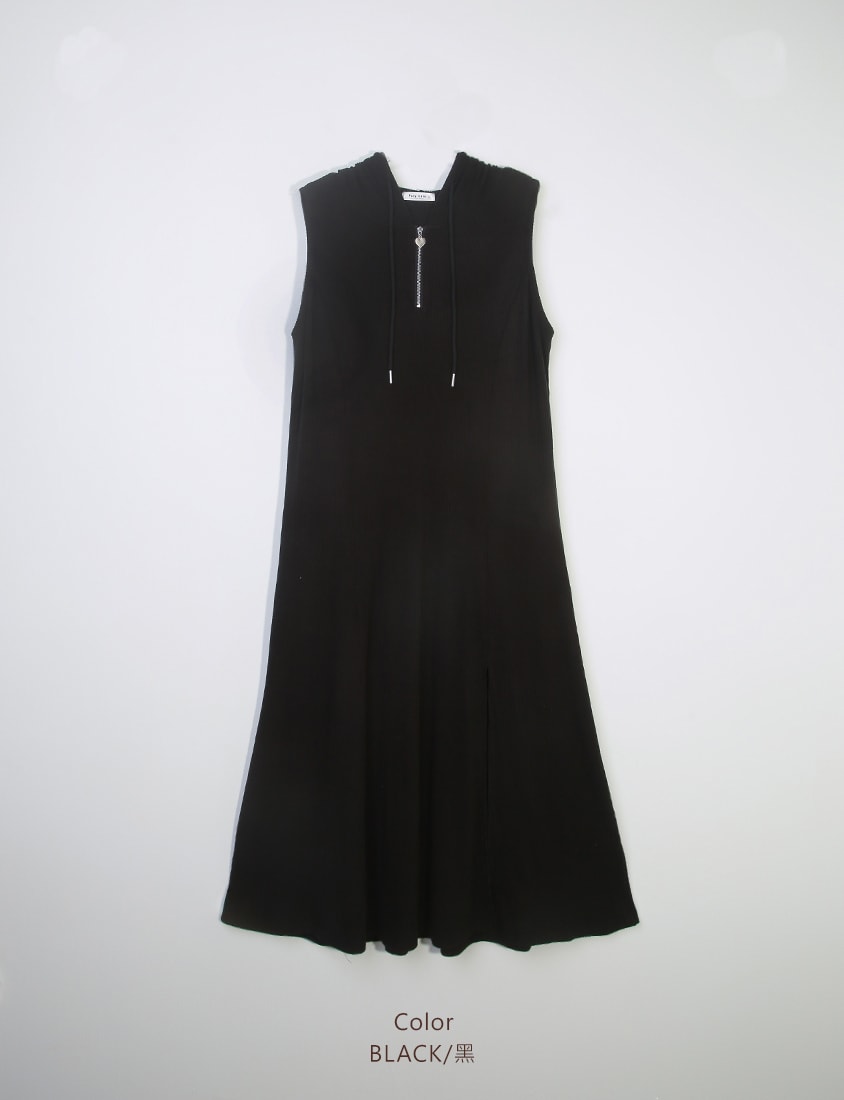 MUA! High Slit Sleeveless Plus Size Hoodie Dress