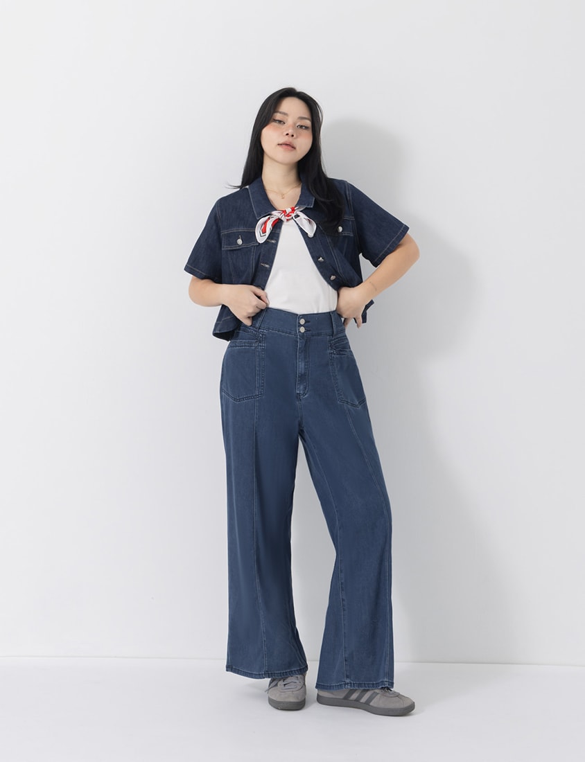 Lightweight Cloud Denim Zero-Restriction Plus Size Jeans (Long)