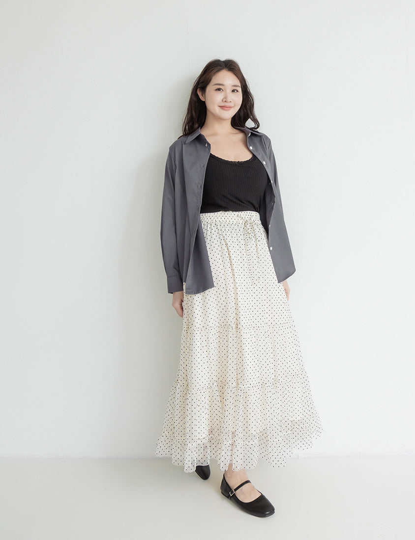 Heart Logo Embroidered Oversized Boyfriend Plus Size Shirt