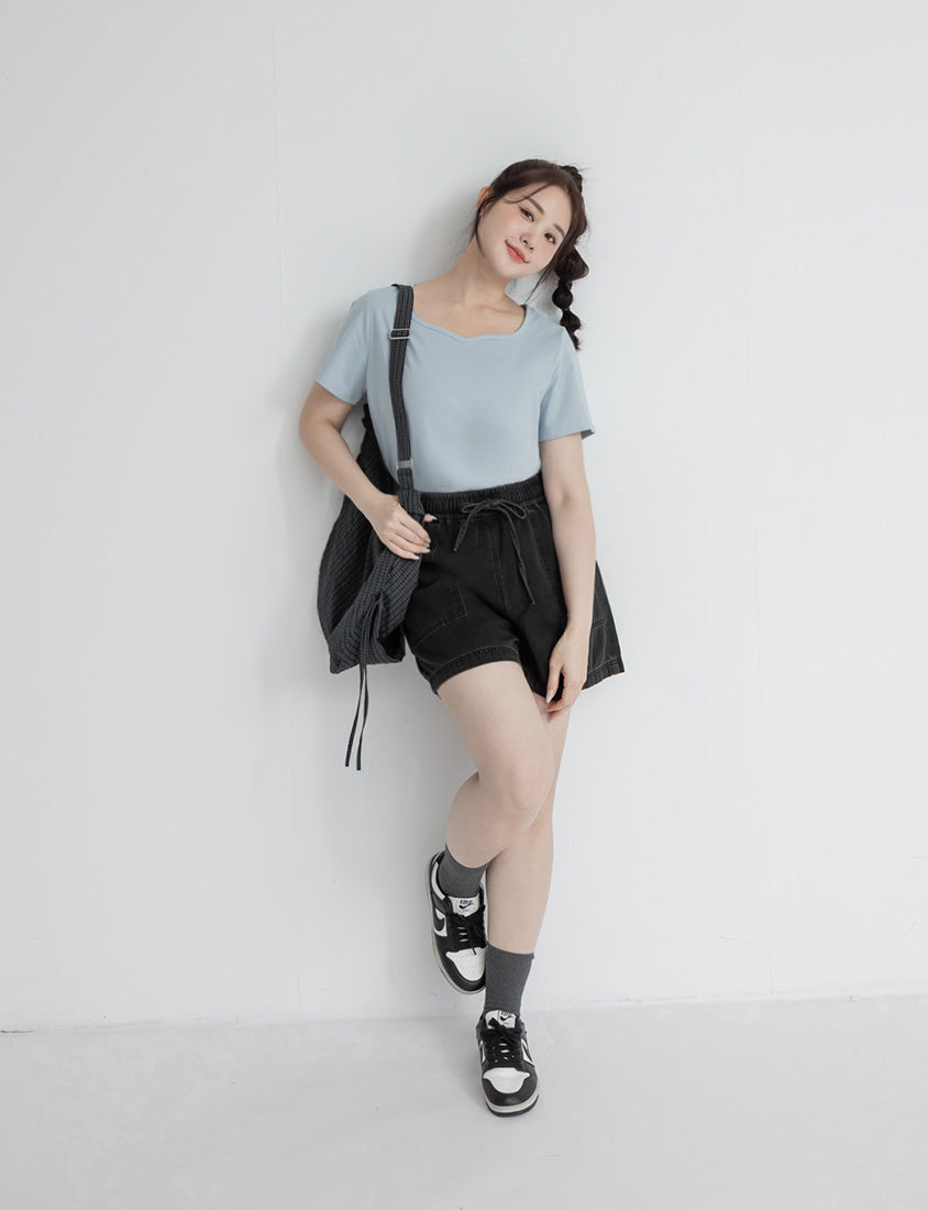 Upgraded 2.0! Sweetheart Neckline Plus Size Slim Tee