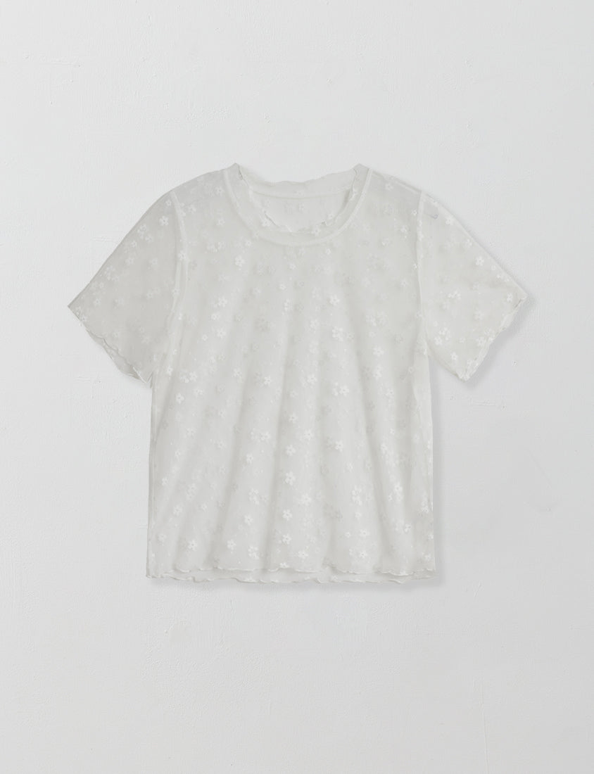 MISS. Sheer Floral Lace Plus Size Top