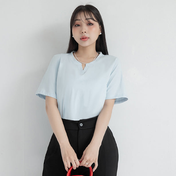 MISS. Silky Cool V-Neck Plus Size Tee