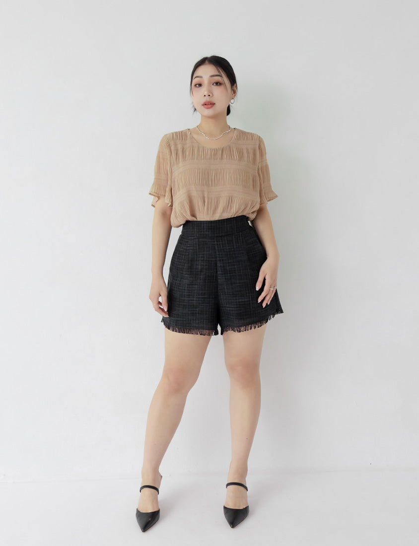 MISS. Korean Style Crinkled Plus Size Chiffon Top