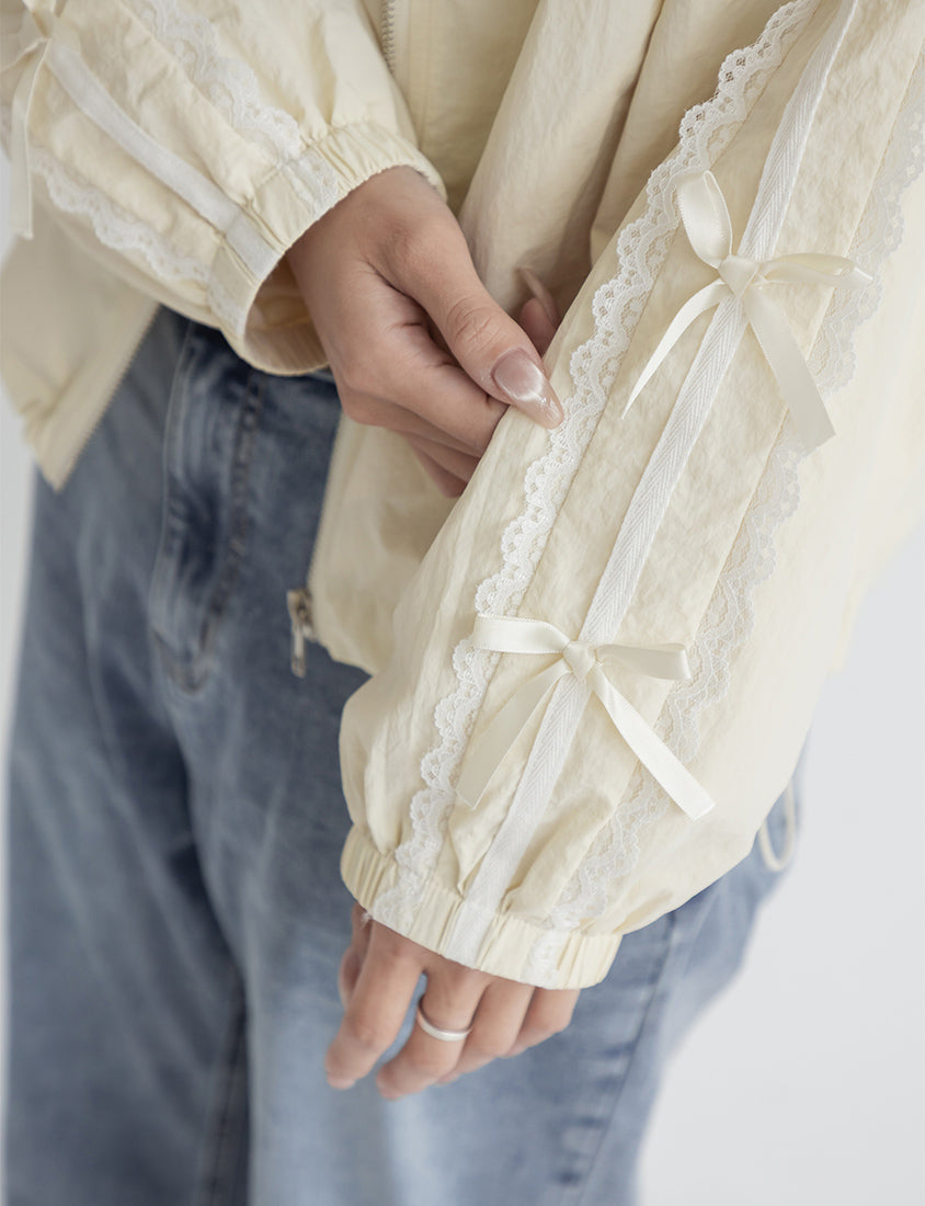 Lace Water-Repellent Hooded Plus Size Trench Coat