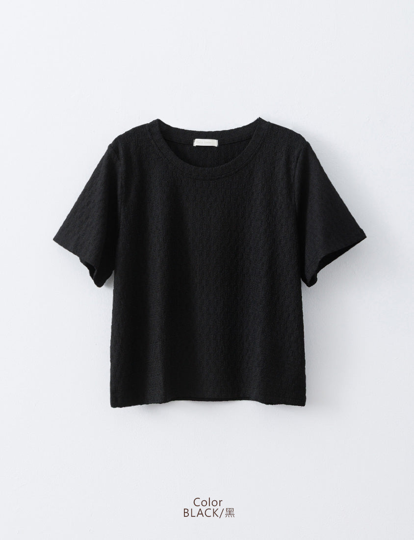 Basic Crinkle Plus Size Crewneck Top