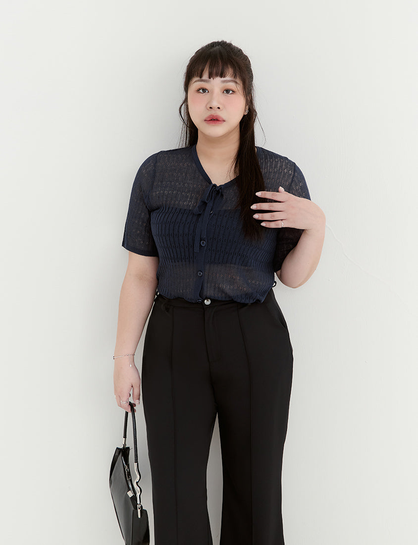 MISS. Instant Cooling Slim Fit Plus Size Flared Trousers