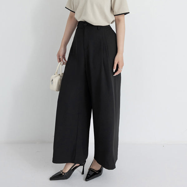 MISS. Lightweight Chiffon Waist Plus Size Long Pants