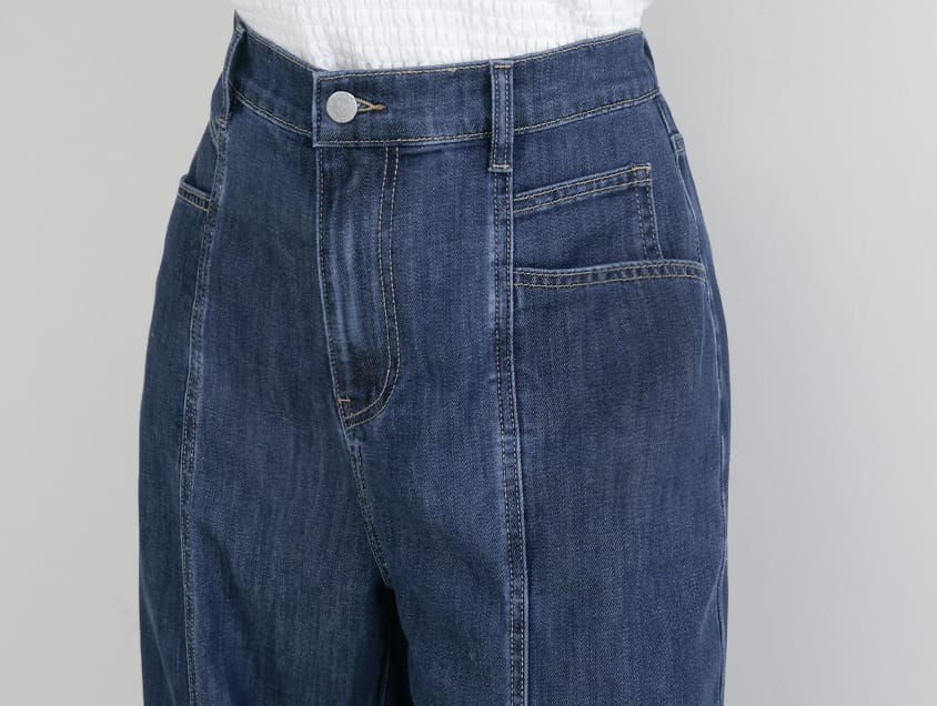 Pear-Shaped Friendly! Seamed Plus Size Wide Leg Jeans