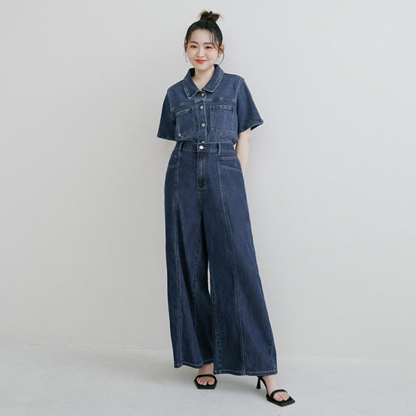 Apple-Shaped Friendly! Seamed Plus Size Wide Leg Jeans