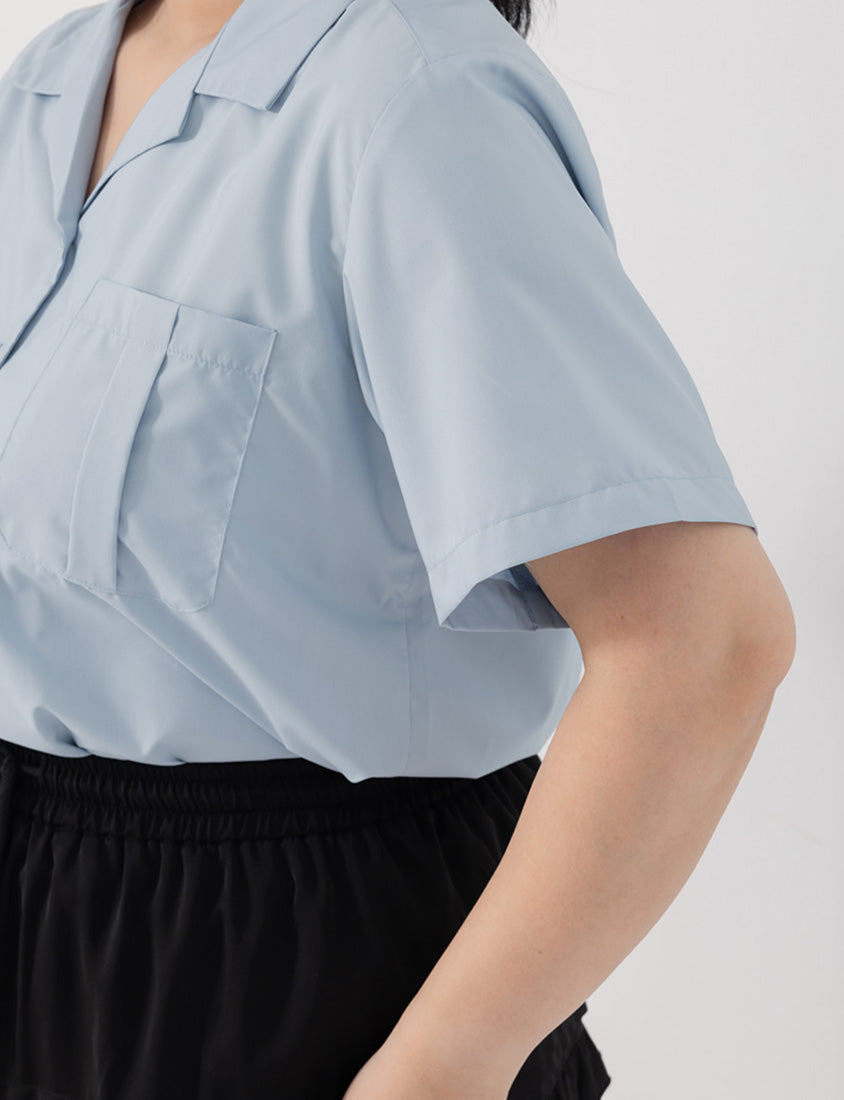 Instant Cooling Cuban Collar Oversized Sun Protection Plus Size Shirt