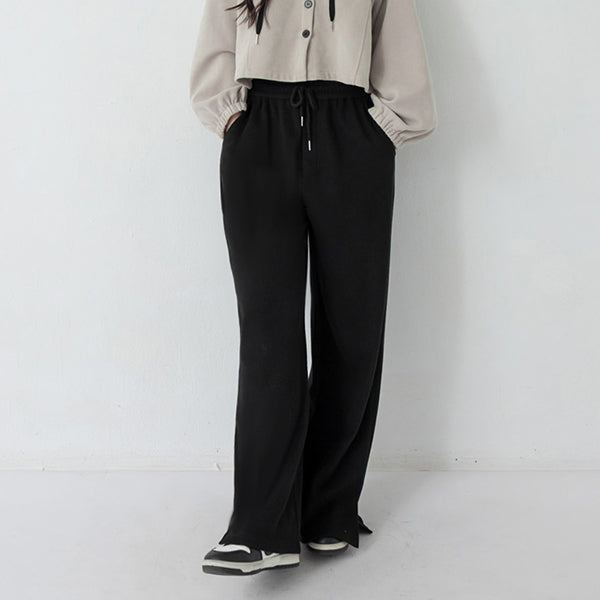 Comfy Slimming Drawstring Fine Plus Size Ribbed Pants