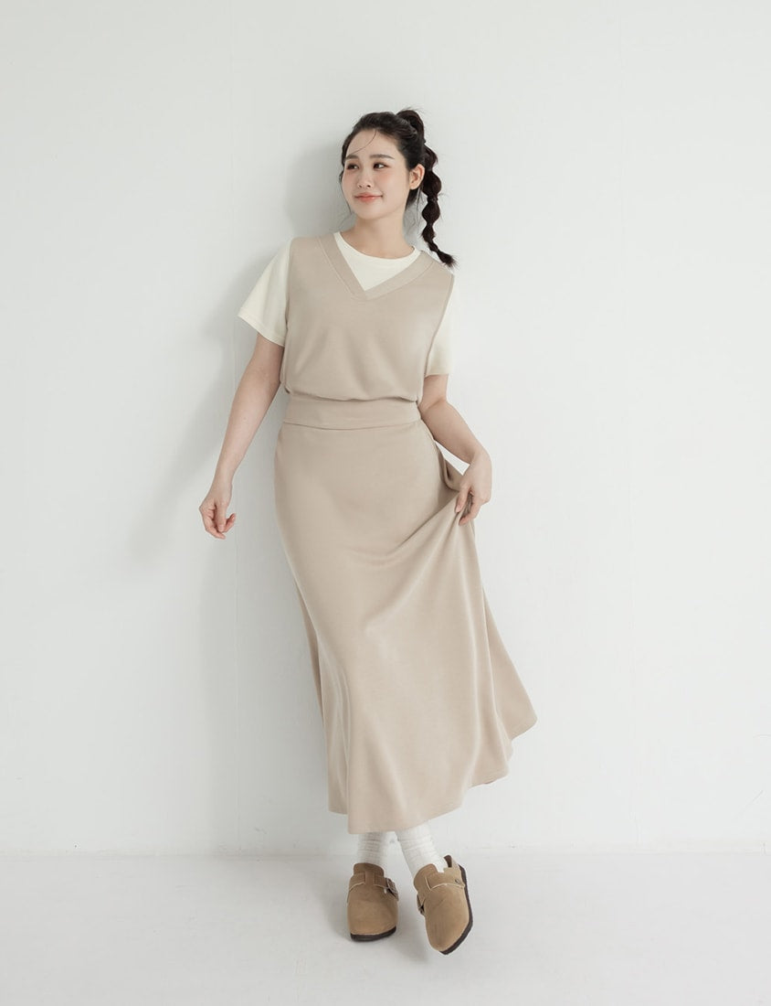 Instant Icy Cooling Cloud Cotton High Waist A-Line Plus Size Maxi Skirt