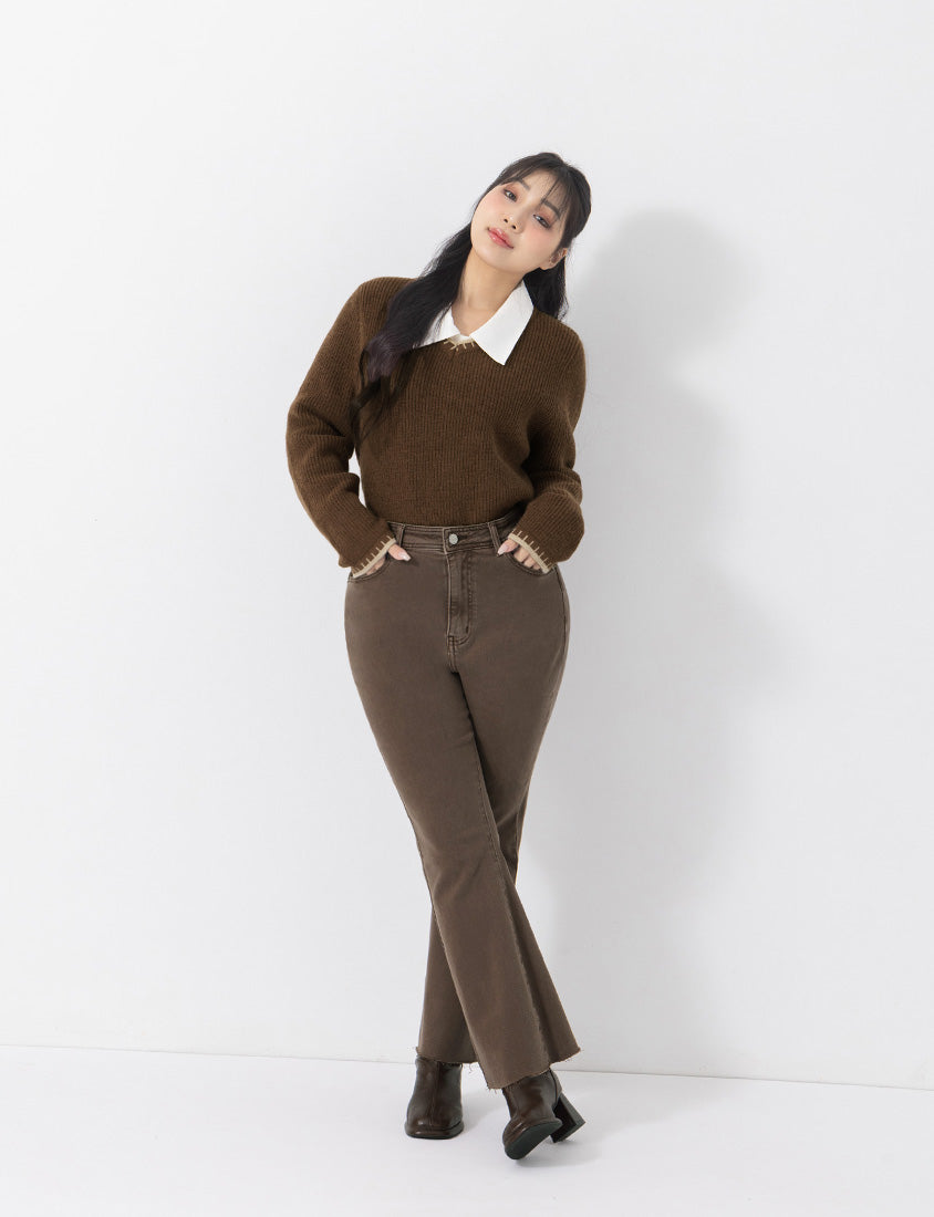 Vintage-Wash Plus Size Flared Jeans