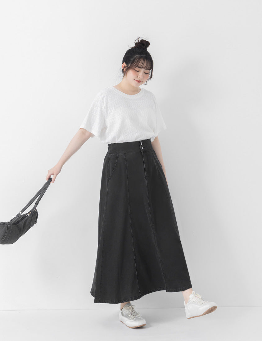 Basic Crinkle Plus Size Crewneck Top