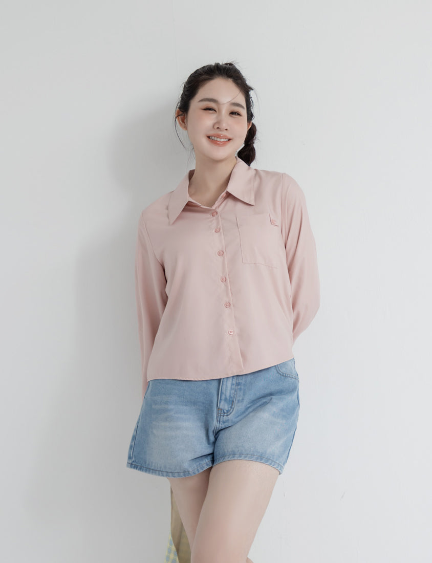 Instant Icy Cooling Cropped Sun Protection Plus Size Shirt