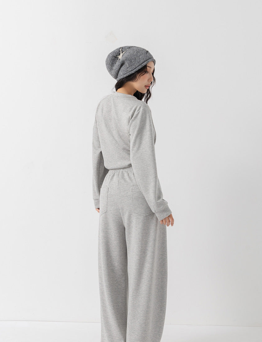 QQ Yogurt Touch Cotton Slimming Curved-Leg Plus Size Pants