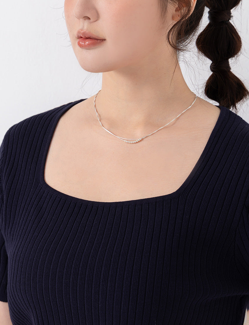 Classic Multicolor Square Neck Ribbed Knit Plus Size Top