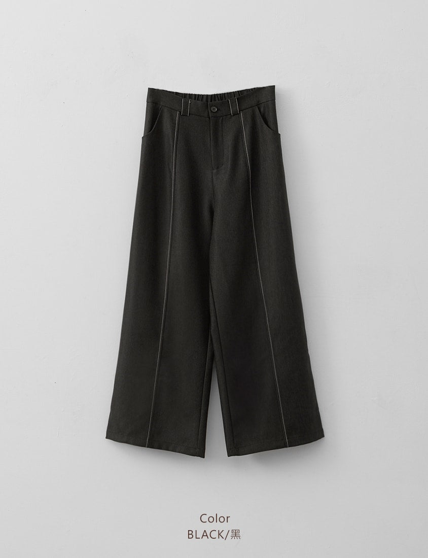 MISS. Slim Fit Colorblock Topstitched Plus Size Tailored Pants