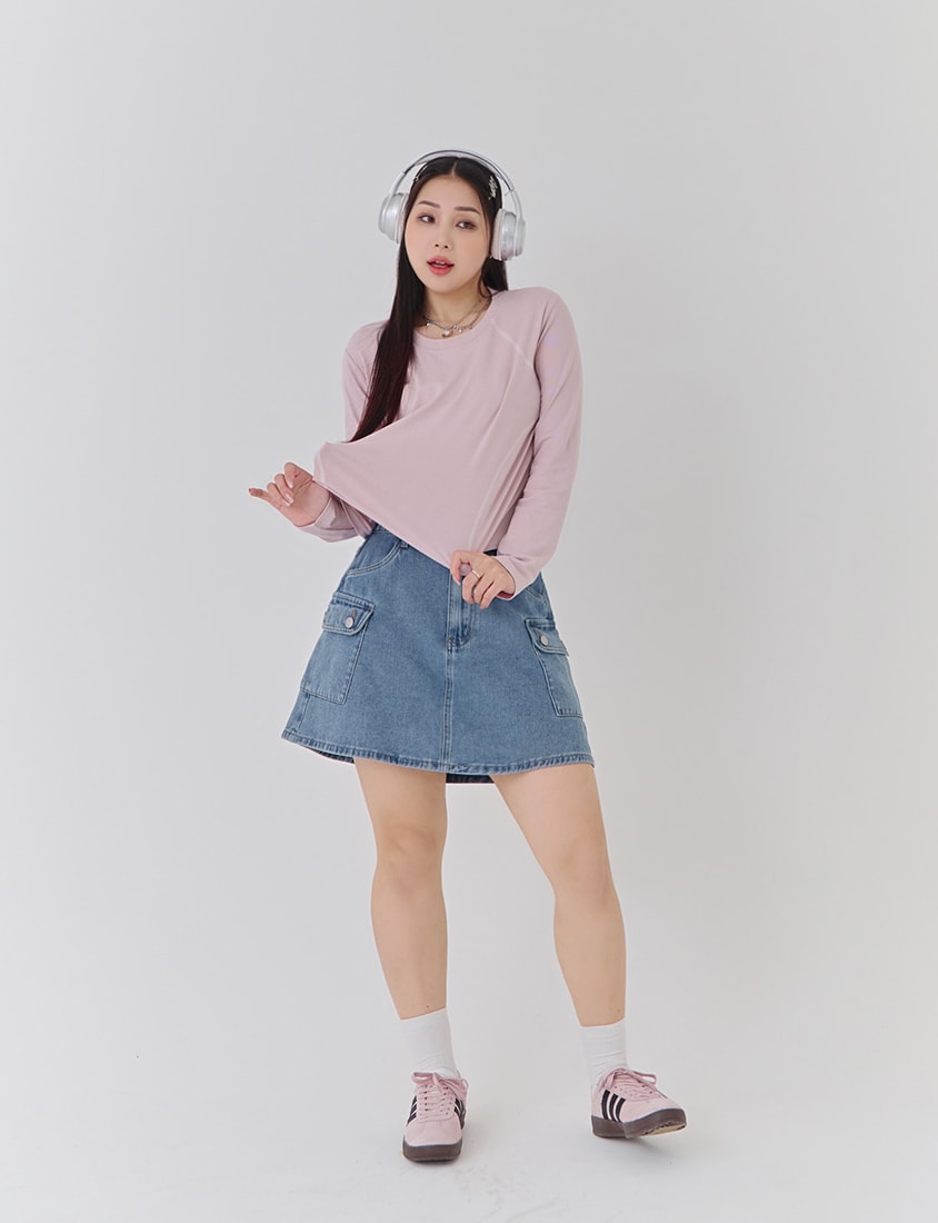 Round Neck Colorblock Topstitch Plus Size Slim Fit Top