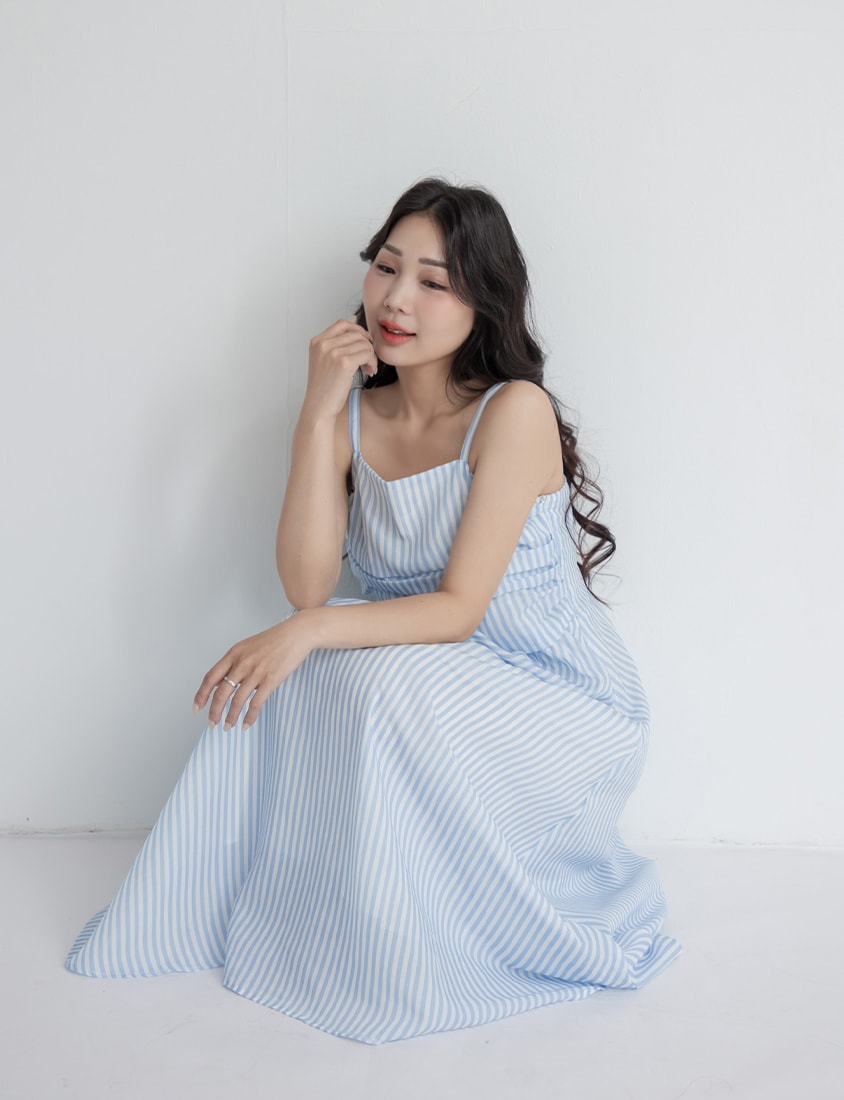 Vacay Stripe Adjustable Strap Plus Size Maxi Dress