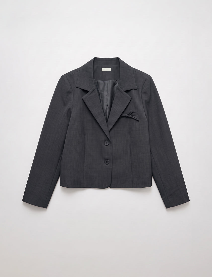 Korean Style Preppy Cropped Plus Size Blazer