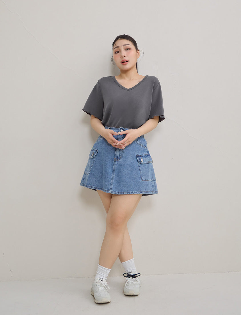 Instant Cool Cloud Cotton V-Neck Plus Size Tee