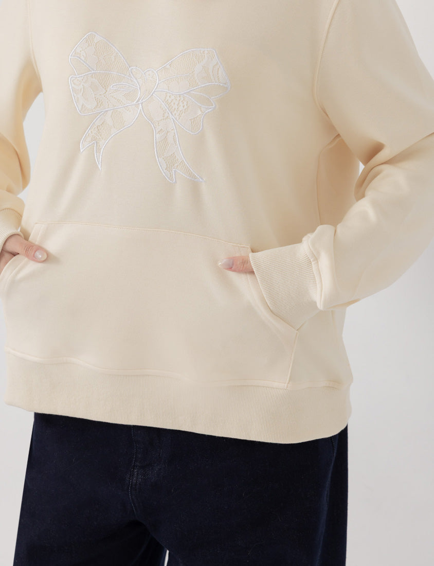 Lace Bow Cloud Cotton Plus Size Hoodie