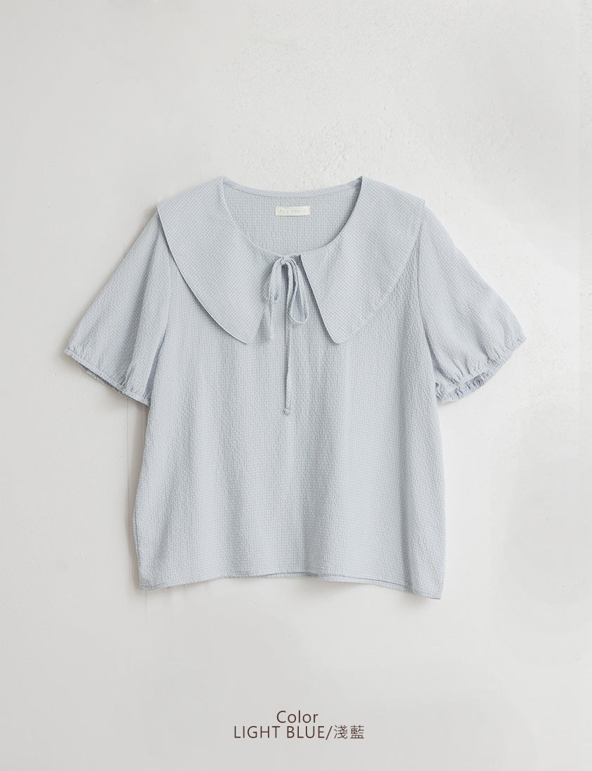 Cute Doll Collar Plaid Plus Size Shirt