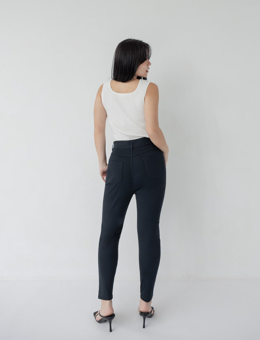 Korean Style Ice Silk Ribbed U-Neck Plus Size Tank Top