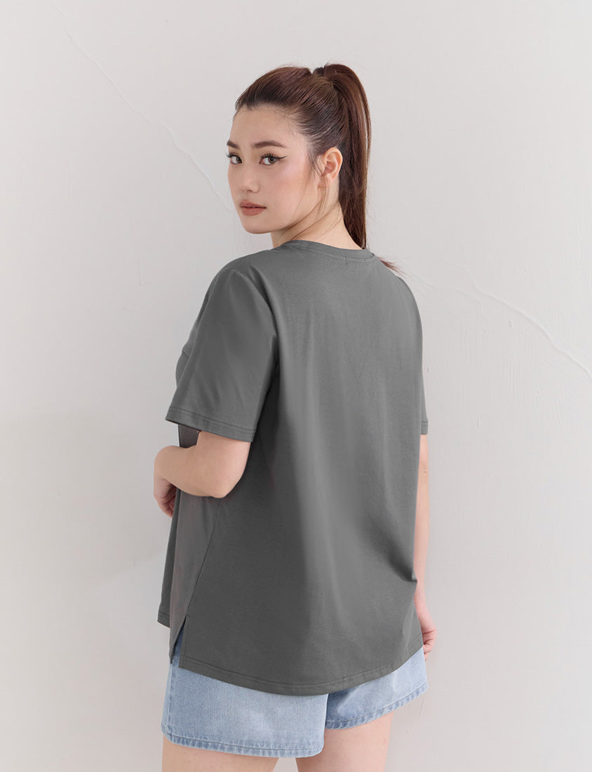 Instant Cooling Side Slit Oversized Plus Size Tee
