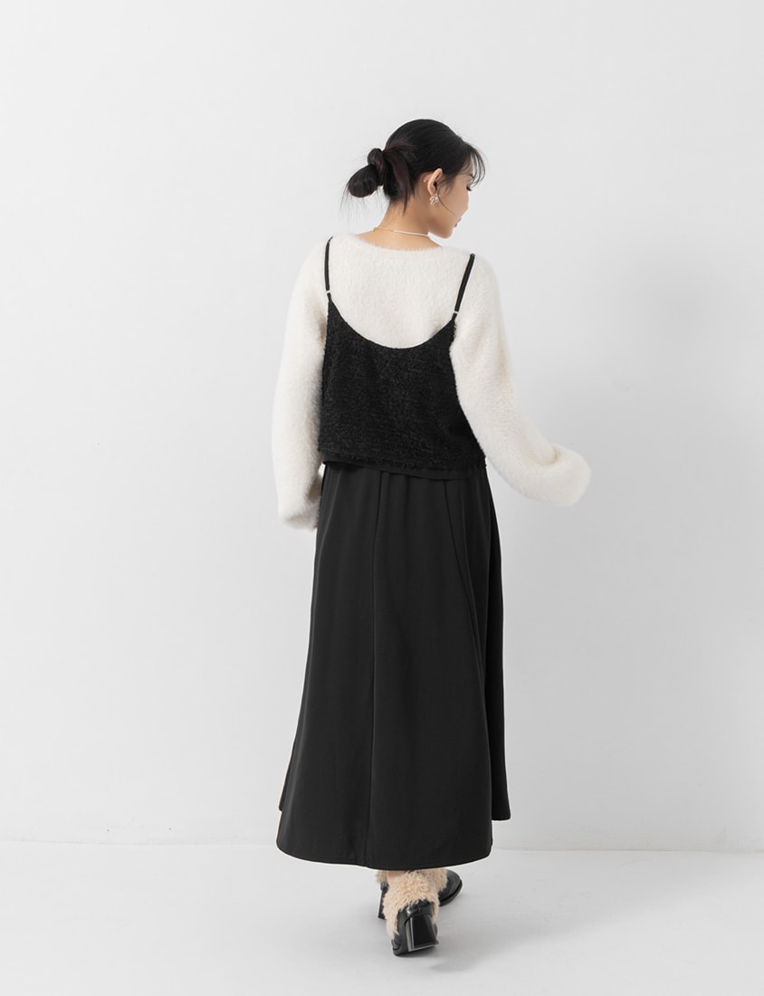 MISS. Adjustable Textured Furry Plus Size Vest