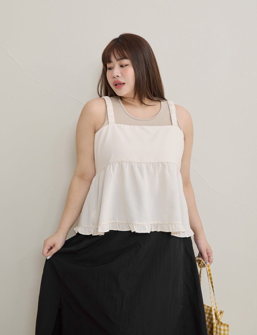 Sweet Stripe Tie-Front Plus Size Layering Vest